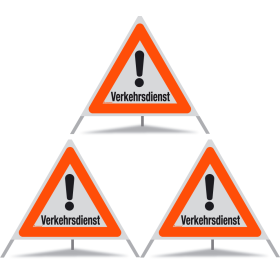 TRIOPAN Faltsignal 90 R1 Reflektierend mit Etui (3x Verkehrsdienst)