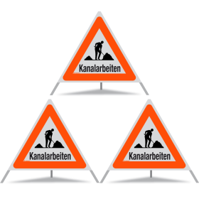 TRIOPAN Faltsignal 90 R1 Reflektierend mit Etui (3x Kanalarbeiten)
