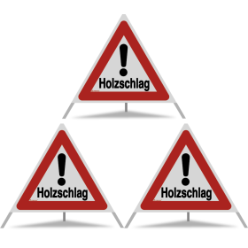 TRIOPAN Faltsignal 90 R2 Retro-reflektierend mit Etui (3x Holzschlag)