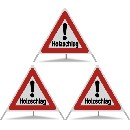 TRIOPAN Faltsignal 90 R2 Retro-reflektierend mit Etui (3x Holzschlag)