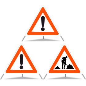 TRIOPAN Faltsignal 90 Tagesleuchtend Kombi mit Etui (2x Andere Gefahren - Baustelle) TRIOPAN Faltsignal 90 Tagesleuchtend Kombi mit Etui (2x Andere Gefahren - Baustelle)