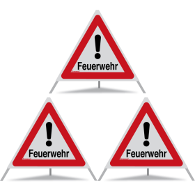 TRIOPAN Faltsignal 70 R2 Retro-reflektierend mit Etui (3x Feuerwehr)