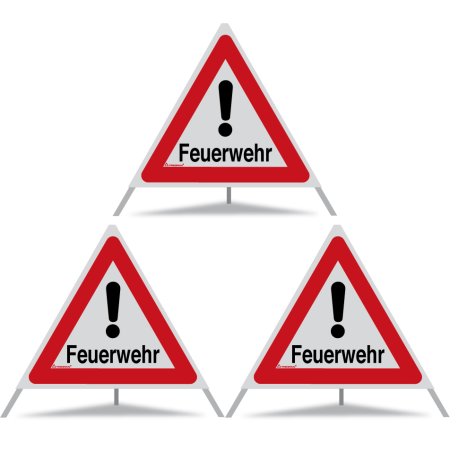 TRIOPAN Faltsignal 70 R2 Retro-reflektierend mit Etui (3x Feuerwehr)