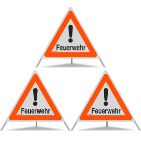 TRIOPAN Faltsignal 70 R1 Reflektierend mit Etui (3x Feuerwehr)