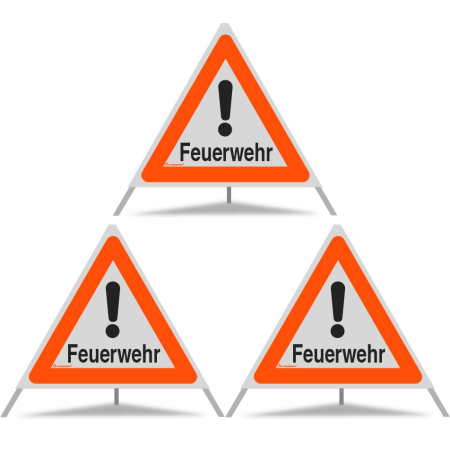 TRIOPAN Faltsignal 70 R1 Reflektierend mit Etui (3x Feuerwehr)