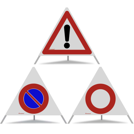 TRIOPAN Faltsignal 70 R2 Retro-reflektierend Kombi mit Etui (Andere Gefahren - Parkieren verboten - Fahrverbot)