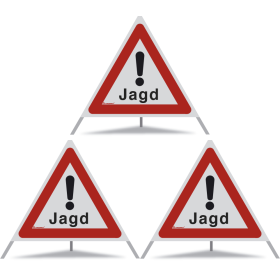 TRIOPAN Faltsignal 70 R2 Retro-reflektierend mit Etui (3x Jagd)