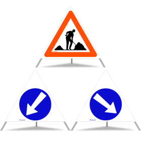 TRIOPAN Faltsignal 70 Tagesleuchtend Kombi mit Etui (Baustelle - Links umfahren - Rechts umfahren) TRIOPAN Faltsignal 70 Tagesleuchtend Kombi mit Etui (Baustelle - Links umfahren - Rechts umfahren)