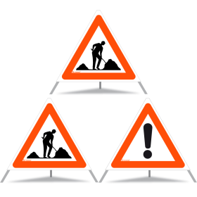 TRIOPAN Faltsignal 70 Tagesleuchtend Kombi mit Etui (2x Baustelle - Andere Gefahren) TRIOPAN Faltsignal 70 Tagesleuchtend Kombi mit Etui (2x Baustelle - Andere Gefahren)
