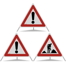 TRIOPAN Faltsignal 70 R2 Retro-reflektierend Kombi mit Etui (2x Andere Gefahren - Baustelle)