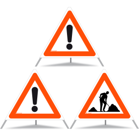 TRIOPAN Faltsignal 70 Tagesleuchtend Kombi mit Etui (2x Andere Gefahren - Baustelle) TRIOPAN Faltsignal 70 Tagesleuchtend Kombi mit Etui (2x Andere Gefahren - Baustelle)