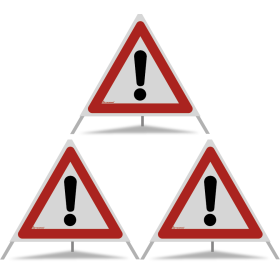 TRIOPAN Faltsignal 70 R2 Retro-reflektierend mit Etui (3x Andere Gefahren)