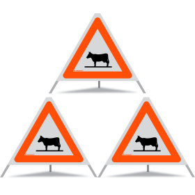 TRIOPAN Faltsignal 60 R1 Reflektierend mit Etui (3x Tiere)