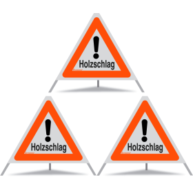 TRIOPAN Faltsignal 60 R1 Reflektierend mit Etui (3x Holzschlag)