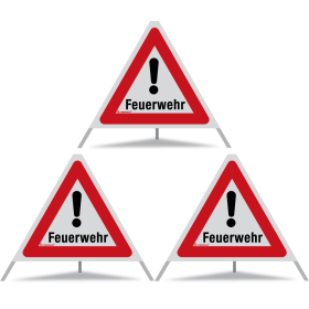 TRIOPAN Faltsignal 60 R2 Retro-reflektierend mit Etui (3x Feuerwehr)