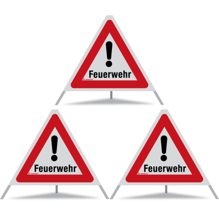 TRIOPAN Faltsignal 60 R2 Retro-reflektierend mit Etui (3x Feuerwehr)