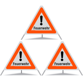 TRIOPAN Faltsignal 60 R1 Reflektierend mit Etui (3x Feuerwehr)