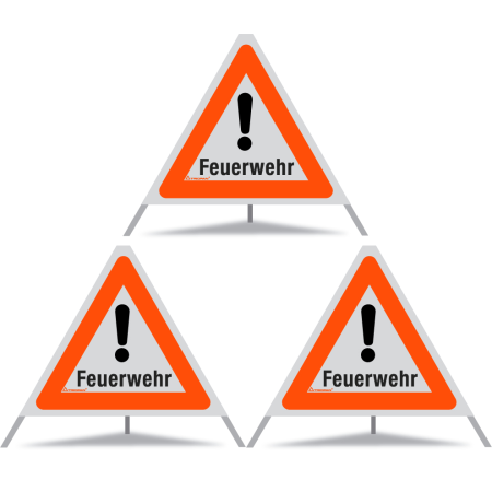 TRIOPAN Faltsignal 60 R1 Reflektierend mit Etui (3x Feuerwehr)