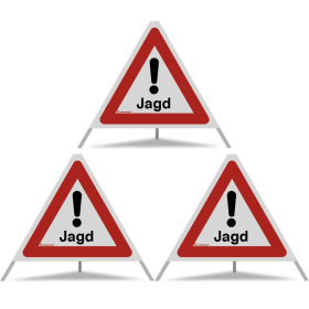 TRIOPAN Faltsignal 60 R2 Retro-reflektierend mit Etui (3x Jagd)