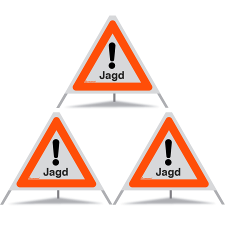 TRIOPAN Faltsignal 60 R1 Reflektierend mit Etui (3x Jagd)