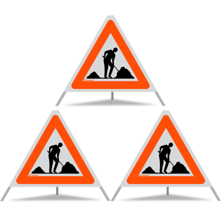 TRIOPAN Faltsignal 60 R1 Reflektierend mit Etui (3x Baustelle)