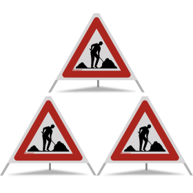 TRIOPAN Faltsignal 60 R2 Retro-reflektierend mit Etui (3x Baustelle)