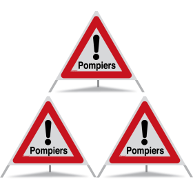 TRIOPAN Faltsignal 90 R2 Retro-reflektierend mit Etui (3x Pompiers)