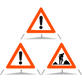TRIOPAN Faltsignal 60 Tagesleuchtend Kombi mit Etui (2x Andere Gefahren - Baustelle) TRIOPAN Faltsignal 60 Tagesleuchtend Kombi mit Etui (2x Andere Gefahren - Baustelle)