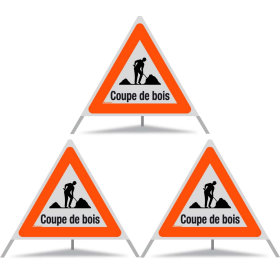 TRIOPAN Faltsignal 90 R1 Reflektierend mit Etui (3x Coupe de bois)