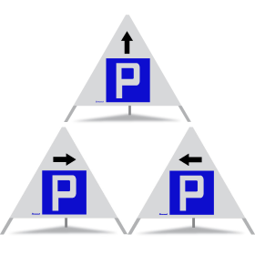 TRIOPAN Faltsignal 90 R1 Reflektierend Kombi mit Etui (3x Parkieren gestattet)