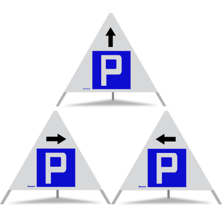 TRIOPAN Faltsignal 90 R1 Reflektierend Kombi mit Etui (3x Parkieren gestattet)