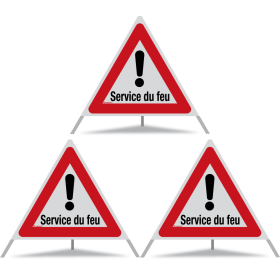 TRIOPAN Faltsignal 90 R2 Retro-reflektierend mit Etui (3x Service du feu)