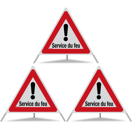 TRIOPAN Faltsignal 90 R2 Retro-reflektierend mit Etui (3x Service du feu)