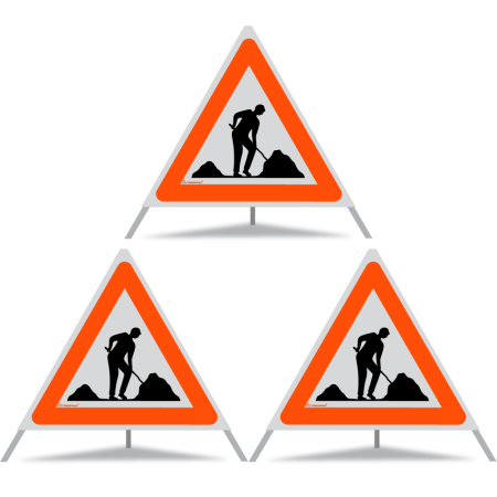 TRIOPAN Faltsignal 70 R1 Reflektierend mit Etui (3x Baustelle)