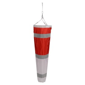 Windsack rot/weiss mit 3 Streifen 10cm breit reflex R2 Retro-reflektierend aufgenäht