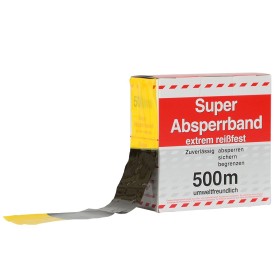 Absperrband 500m gelb/schwarz Standard-geblockt (ohne Text) Absperrband 500m gelb/schwarz Standard-geblockt (ohne Text)