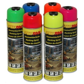 12x stk. SPRAYTOOL - Baumarkierfarbe mit Sicherheitskappe, 500 ml 12x stk. SPRAYTOOL - Baumarkierfarbe mit Sicherheitskappe, 500 ml