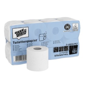 CLEAN and CLEVER Toilettenpapier Kleinrollen SMA 101 64 Rollen (8 x 8) CLEAN and CLEVER Toilettenpapier Kleinrollen SMA 101 64 Rollen (8 x 8)