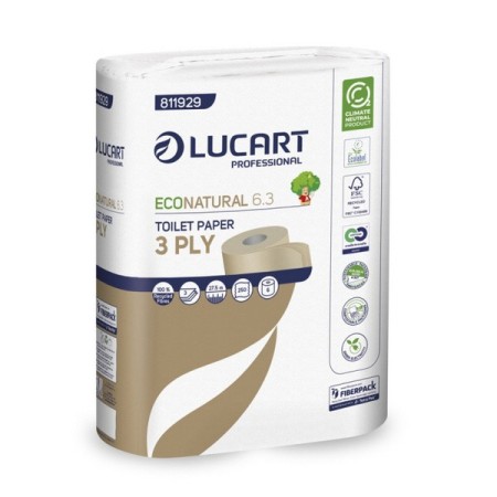 Lucart EcoNatural 6.3 Toilettenpapier Kleinrollen 30 Rollen (5 x 6)